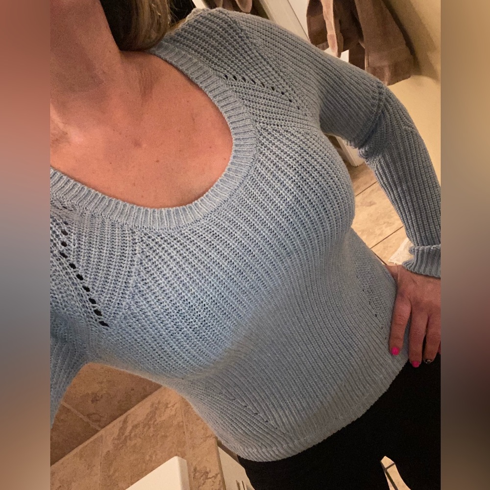 INC blue sweater